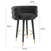 Betty Black Velvet Barstool Model: TOV-D68226